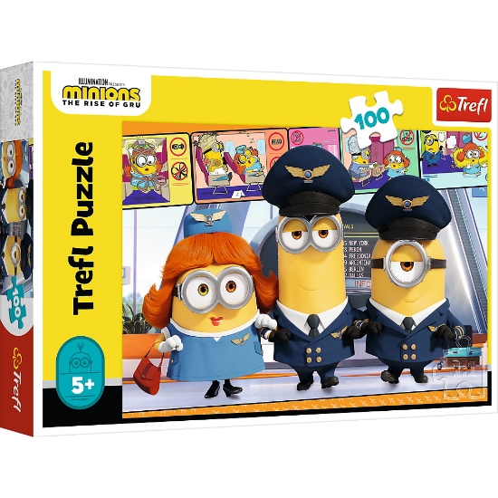Imagine PUZZLE TREFL 100 PIESE MINIONII LA AEROPORT