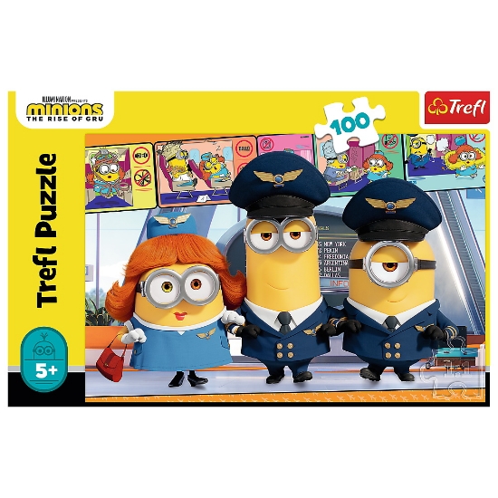 Imagine PUZZLE TREFL 100 PIESE MINIONII LA AEROPORT