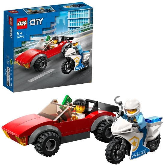 Imagine LEGO CITY POLITIST PE MOTOCICLETA IN URMARIREA UNEI MASINI 60392