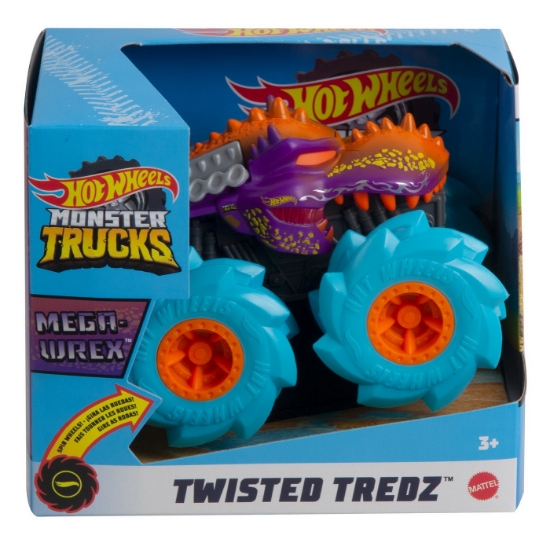 Imagine Hot Wheels Monster Truck mașinuță Twister Tredz Mega Wrex albastru scară 1:43