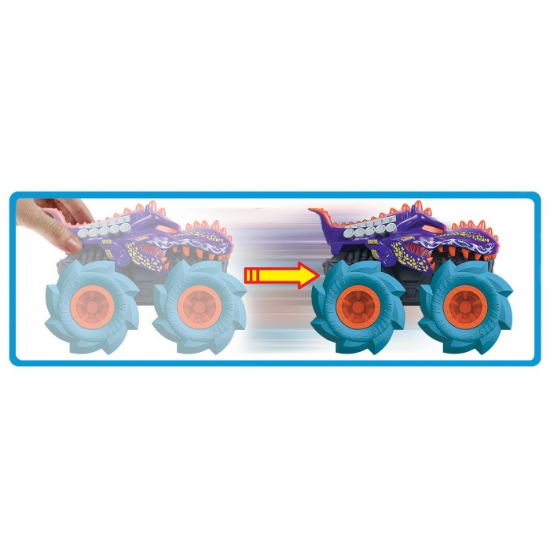 Imagine Hot Wheels Monster Truck mașinuță Twister Tredz Mega Wrex albastru scară 1:43