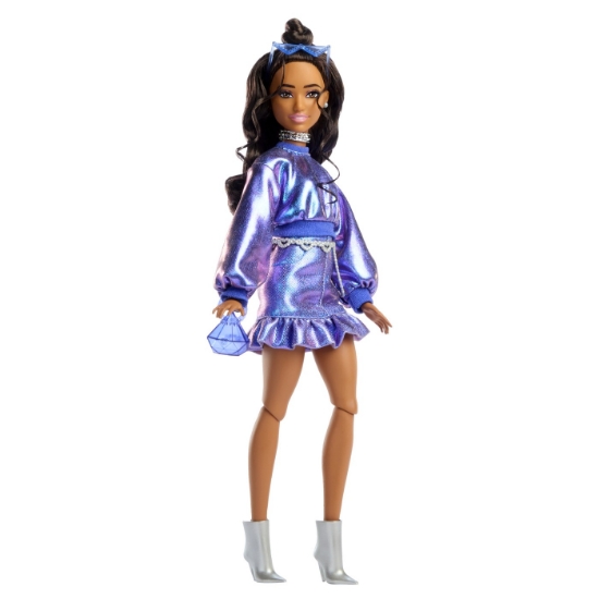Imagine BARBIE DELUXE STYLE PAPUSA BARBIE ROCHIE ALBASTRU METALIZAT