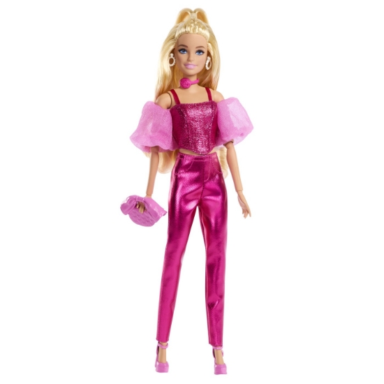Imagine BARBIE DELUXE STYLE PAPUSA BARBIE TINUTA ROZ METALIZAT