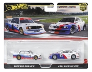 Imagine Hot Wheels Premium set 2 mașinuțe metalice BMW 320 Group 5 și BMW 3 GTR 2001 scară 1:64