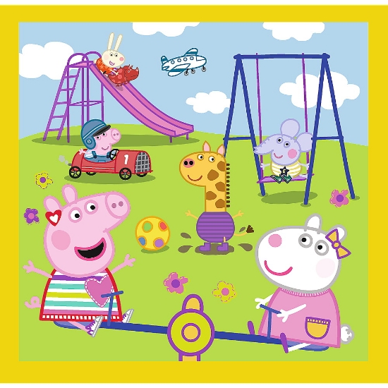 Imagine PUZZLE TREFL 3IN1 PEPPA PIG O ZI ANIVERSARA