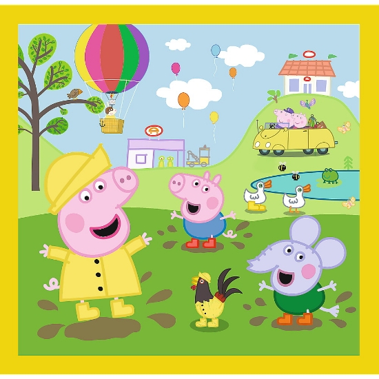 Imagine PUZZLE TREFL 3IN1 PEPPA PIG O ZI ANIVERSARA