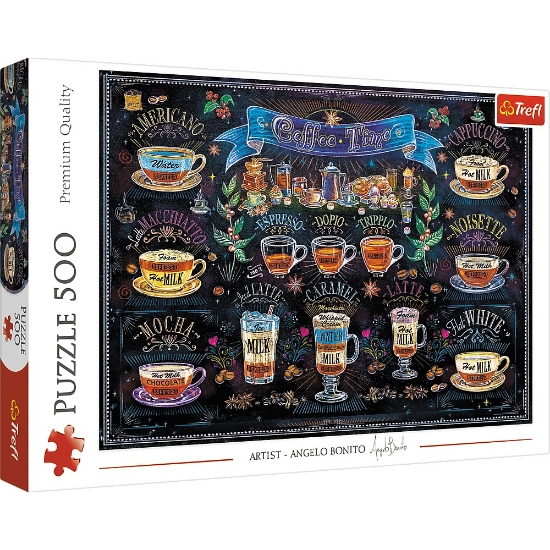 Imagine PUZZLE TREFL 500 TIPURI DE CAFEA