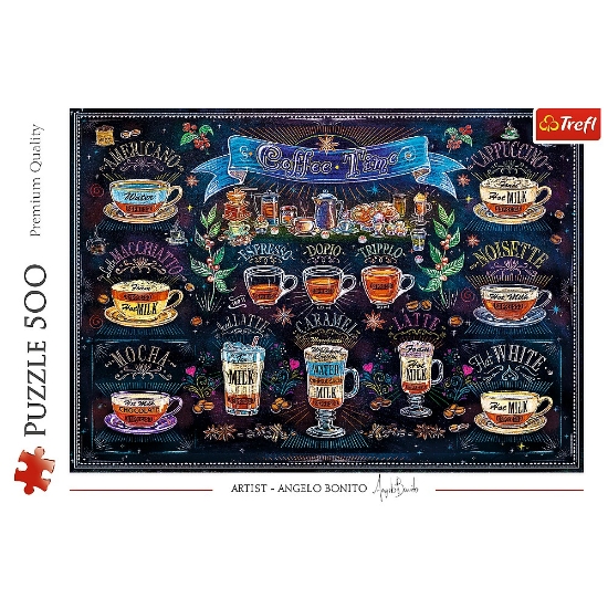Imagine PUZZLE TREFL 500 TIPURI DE CAFEA