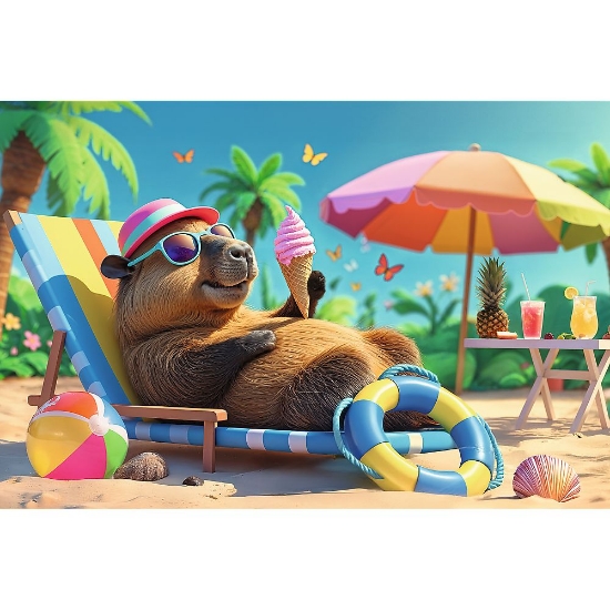 Imagine PUZZLE TREFL 100 RELAXARE IN STIL CAPIBARA