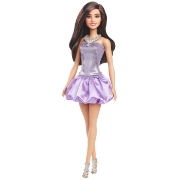 Imagine BARBIE FASHIONISTAS PAPUSA BARBIE BRUNETA CU ROCHIE MOV CU PAIETE