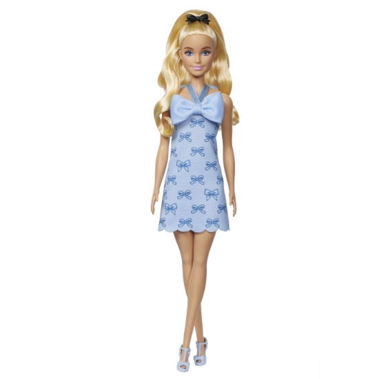 Imagine BARBIE FASHIONISTAS PAPUSA BARBIE BLONDA CU ROCHIE ALBASTRA CU FUNDITE