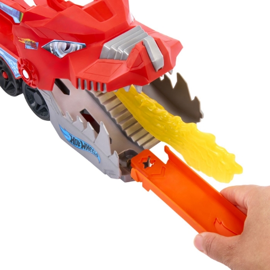 Imagine Hot Wheels City Transportator Suprem cu 2 dragoni