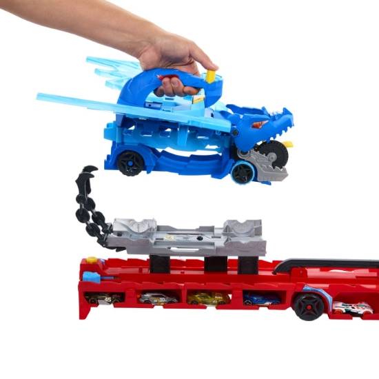Imagine Hot Wheels City Transportator Suprem cu 2 dragoni