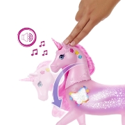Imagine BARBIE UNICORN ROZ CU LUMINI STRALUCITOARE SI SUNETE