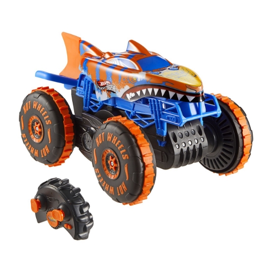 Imagine Hot Wheels Monster Truck Sharks vs Dinos mașina cu telecomandă Tiger Shark Climber