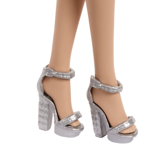 Imagine BARBIE PAPUSA BARBIE COLECTIE ANIVERSARA 80 DE ANI BLONDA CU ROCHIE ROSIE RUBIN