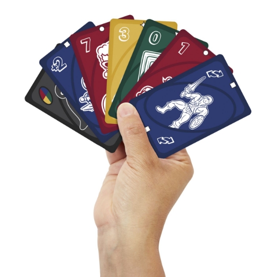 Imagine Uno joc de carti aniversar 80 de ani rosu rubin