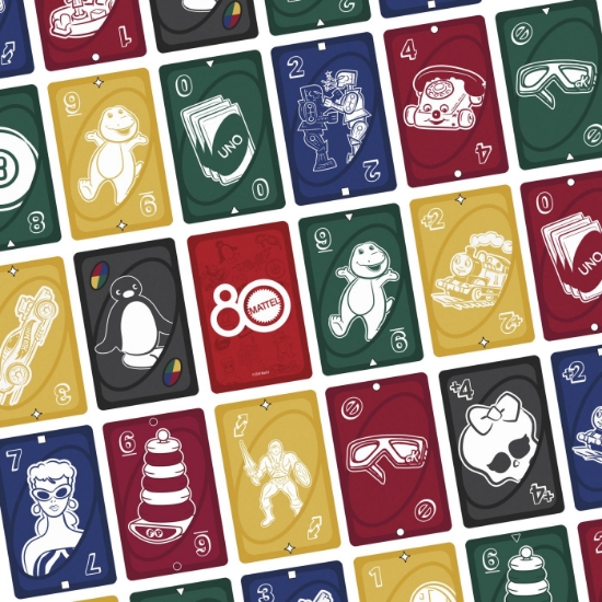 Imagine Uno joc de carti aniversar 80 de ani rosu rubin