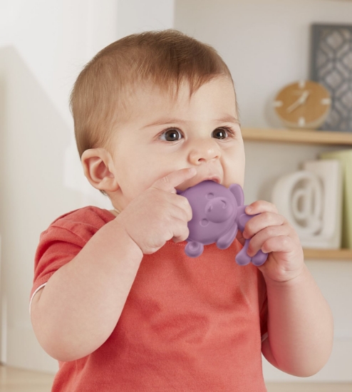 Imagine Jucarie dentitie pentru bebelusi maimutica mov