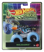 Imagine Hot Wheels Monster Truck Glow in the Dark mașinuța Skelesaurus, scară 1 la 64