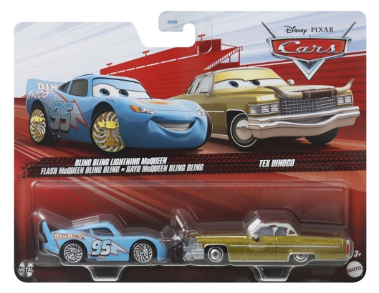 Imagine CARS3 set 2 mașinuțe metalice Fulger McQueen Bling Bling și Tex Dinoco