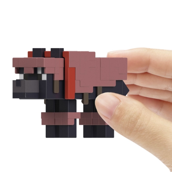 Imagine MINECRAFT CRAFT A BLOCK FIGURINA TAMED WOLF 8CM