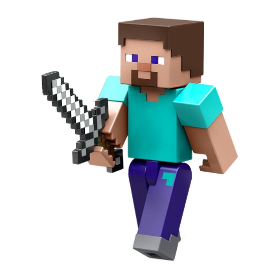 Imagine MINECRAFT CRAFT A BLOCK FIGURINA STEVE 8CM