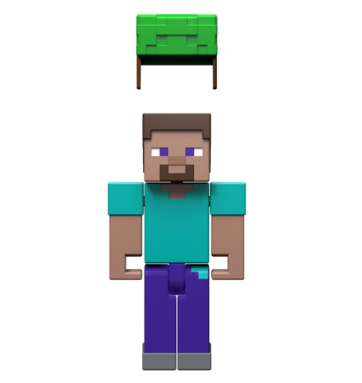 Imagine MINECRAFT CRAFT A BLOCK FIGURINA STEVE 8CM