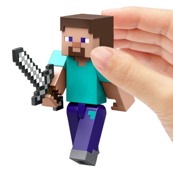 Imagine MINECRAFT CRAFT A BLOCK FIGURINA STEVE 8CM