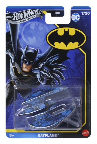 Imagine Hot Wheels mașină metalică tematică Batman Batplane scara 1 la 64