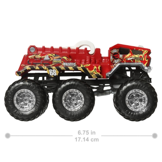 Imagine Hot Wheels Monster Truck Big Rigs mașinuța metalică cu 6 roți 5 Alarm, scară 1 la 64