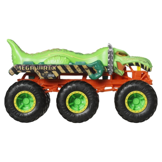 Imagine Hot Wheels Monster Truck Big Rigs mașinuța metalică cu 6 roți Mega-Wrex, scară 1 la 64