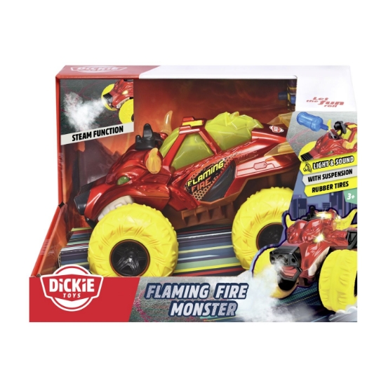 Imagine Dickie mașină de teren Flaming Fire Monster cu lumini, sunete, suspensii și funcție abur 25cm