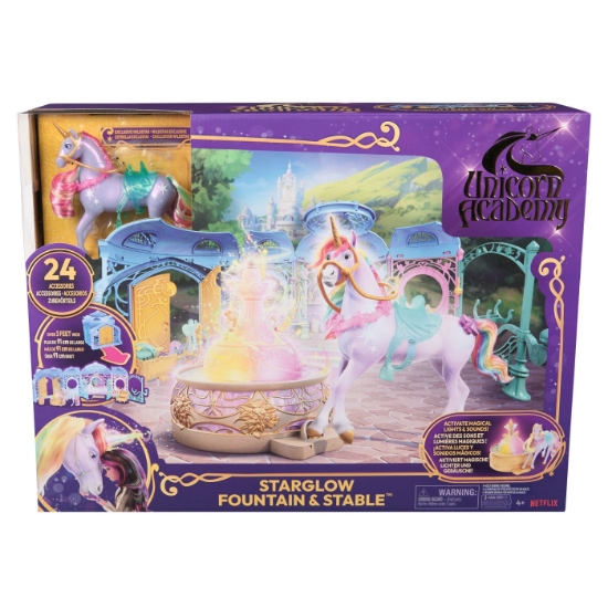 Imagine UNICORN ACADEMY SET DE JOACA FANTANA SI GRAJD STARGLOW SI UNICORNUL WILDSTAR