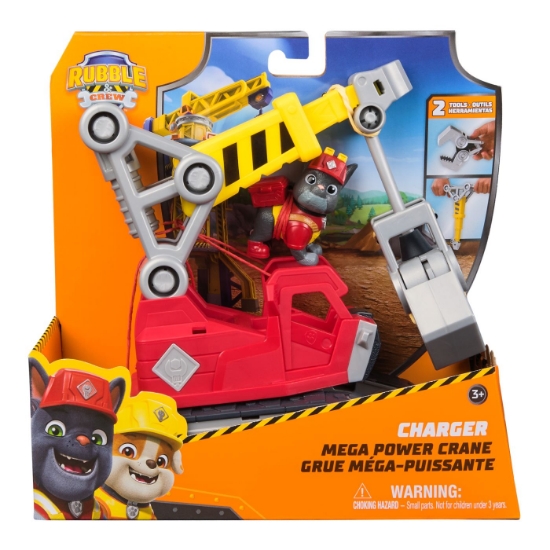 Imagine PATRULA CATELUSILOR RUBBLE SI ECHIPA SET VEHICUL EXCAVATOR SI FIGURINA CHARGER