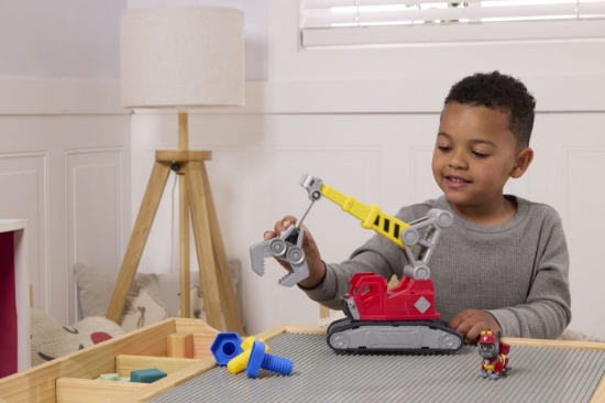 Imagine PATRULA CATELUSILOR RUBBLE SI ECHIPA SET VEHICUL EXCAVATOR SI FIGURINA CHARGER