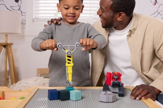 Imagine PATRULA CATELUSILOR RUBBLE SI ECHIPA SET VEHICUL EXCAVATOR SI FIGURINA CHARGER