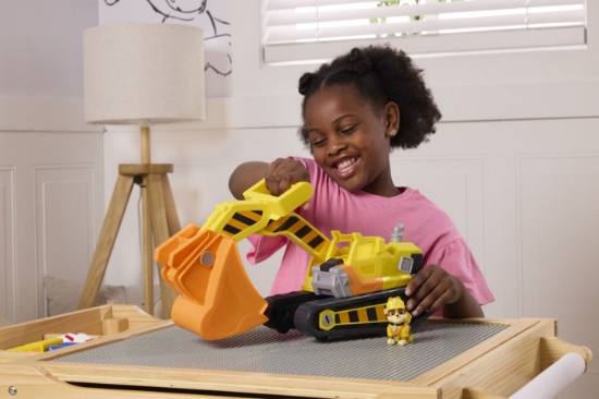 Imagine PATRULA CATELUSILOR RUBBLE SI ECHIPA VEHICUL BULDOZER MULTIFUNCTIONAL 2 IN 1