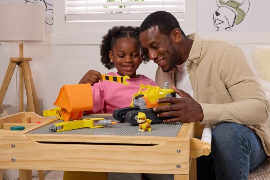 Imagine PATRULA CATELUSILOR RUBBLE SI ECHIPA VEHICUL BULDOZER MULTIFUNCTIONAL 2 IN 1