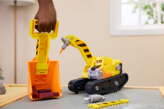 Imagine PATRULA CATELUSILOR RUBBLE SI ECHIPA VEHICUL BULDOZER MULTIFUNCTIONAL 2 IN 1