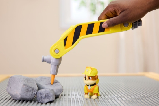 Imagine PATRULA CATELUSILOR RUBBLE SI ECHIPA VEHICUL BULDOZER MULTIFUNCTIONAL 2 IN 1