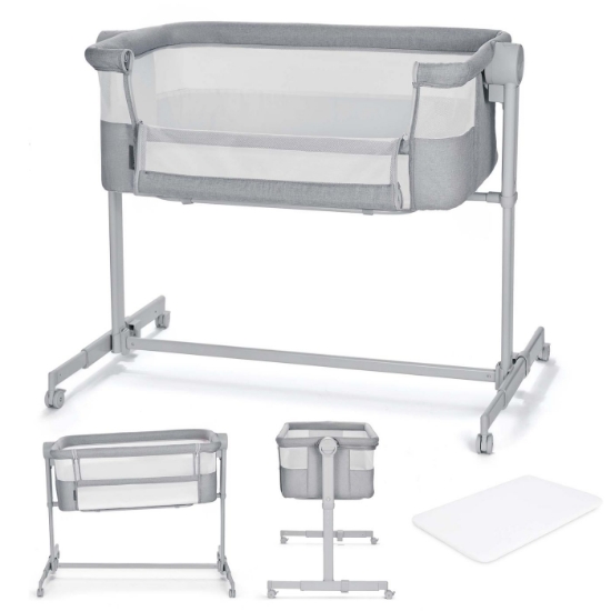 Imagine Pătuț co-sleeper Kinderkraft NESTE UP, Full Light Grey