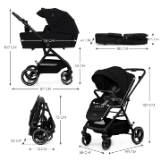 Imagine Carucior Kinderkraft YOXI 2in1, Pure Black