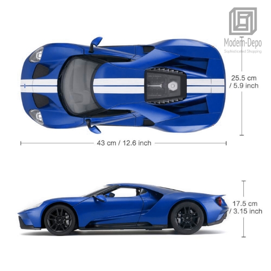 Imagine MASINA CU TELECOMANDA FORD GT ALBASTRU CU SCARA 1 LA 14
