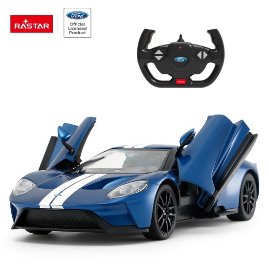 Imagine MASINA CU TELECOMANDA FORD GT ALBASTRU CU SCARA 1 LA 14