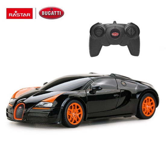 Imagine MASINA CU TELECOMANDA BUGATTI GRAND SPORT VITESSE NEGRU CU SCARA 1 LA 24