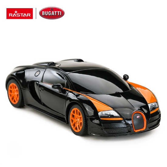 Imagine MASINA CU TELECOMANDA BUGATTI GRAND SPORT VITESSE NEGRU CU SCARA 1 LA 24
