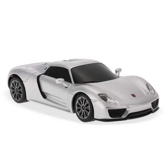Imagine MASINA CU TELECOMANDA PORSCHE 918 SPYDER ARGINTIU CU SCARA 1 LA 24