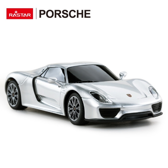 Imagine MASINA CU TELECOMANDA PORSCHE 918 SPYDER ARGINTIU CU SCARA 1 LA 24