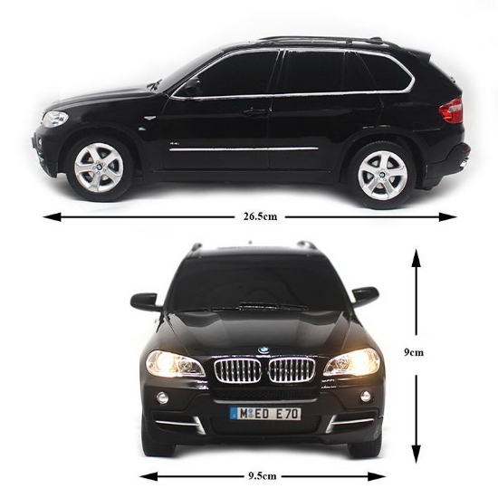 Imagine MASINA CU TELECOMANDA BMW X5 NEGRU CU SCARA 1 LA 18
